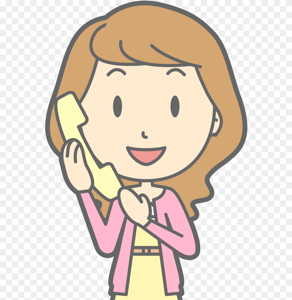 Woman Using Telephone Girl On Phone Clipart Transparent Girl On Phone Clipart, Baby, Person, Cleaning, Face Png Image