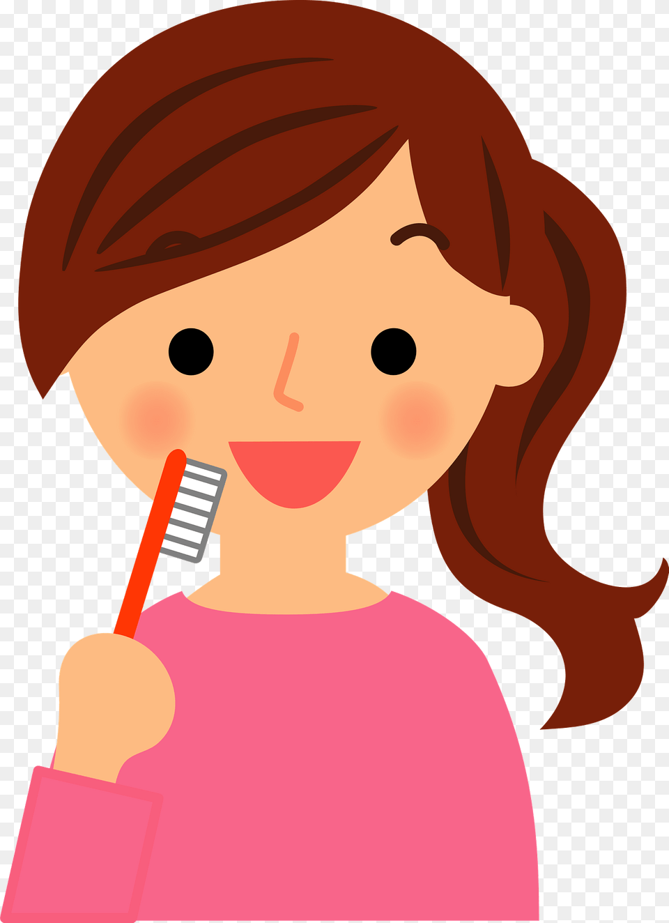 Woman Using Toothbrush Clipart, Brush, Device, Tool, Baby Free Png Download