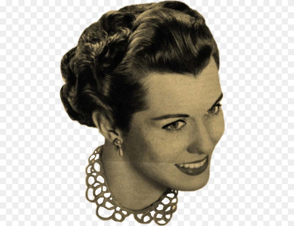 Woman Vintage Head Womanshead Smiling Bun, Accessories, Wedding, Portrait, Photography Png