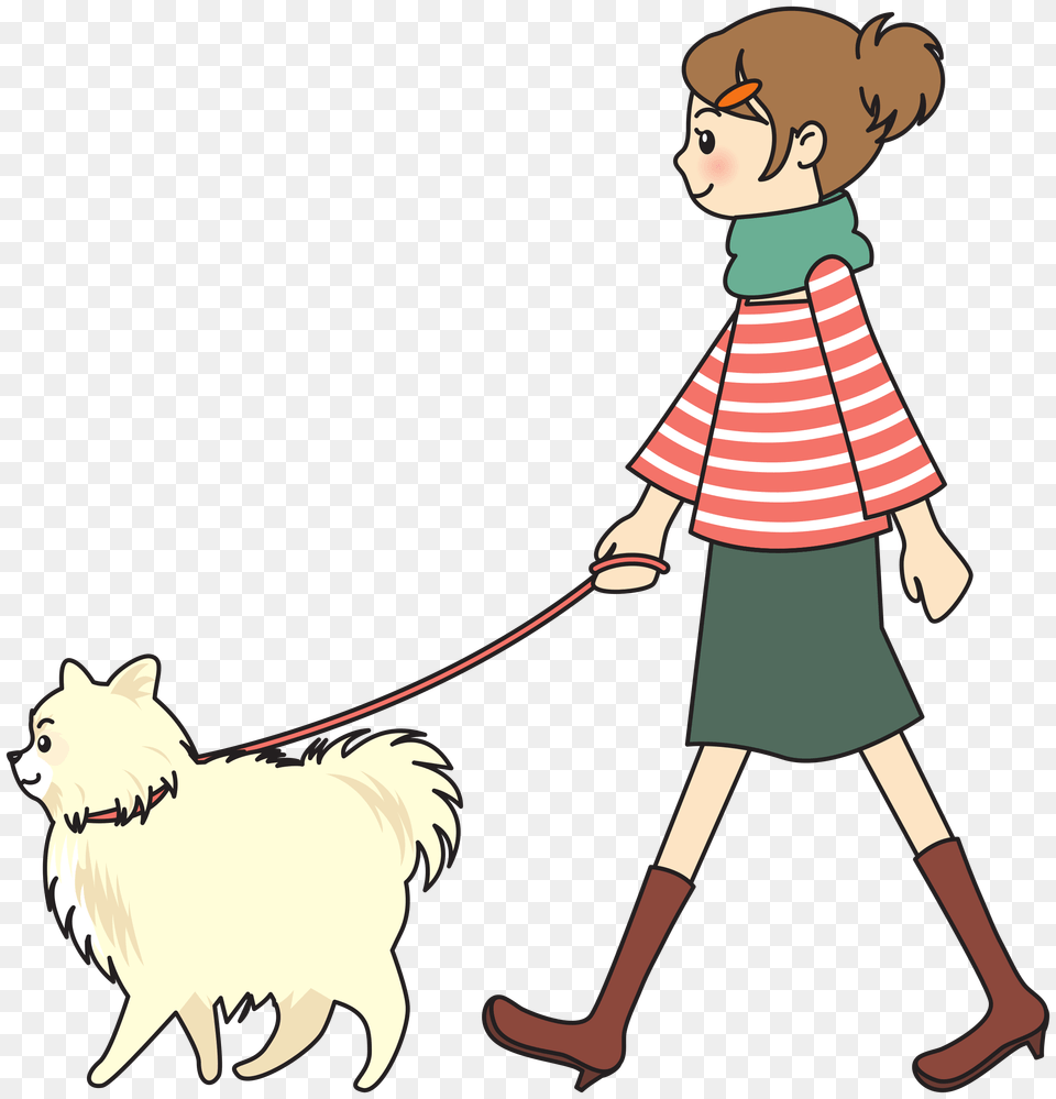Woman Walking A Dog Icons, Person, Animal, Bear, Mammal Png Image