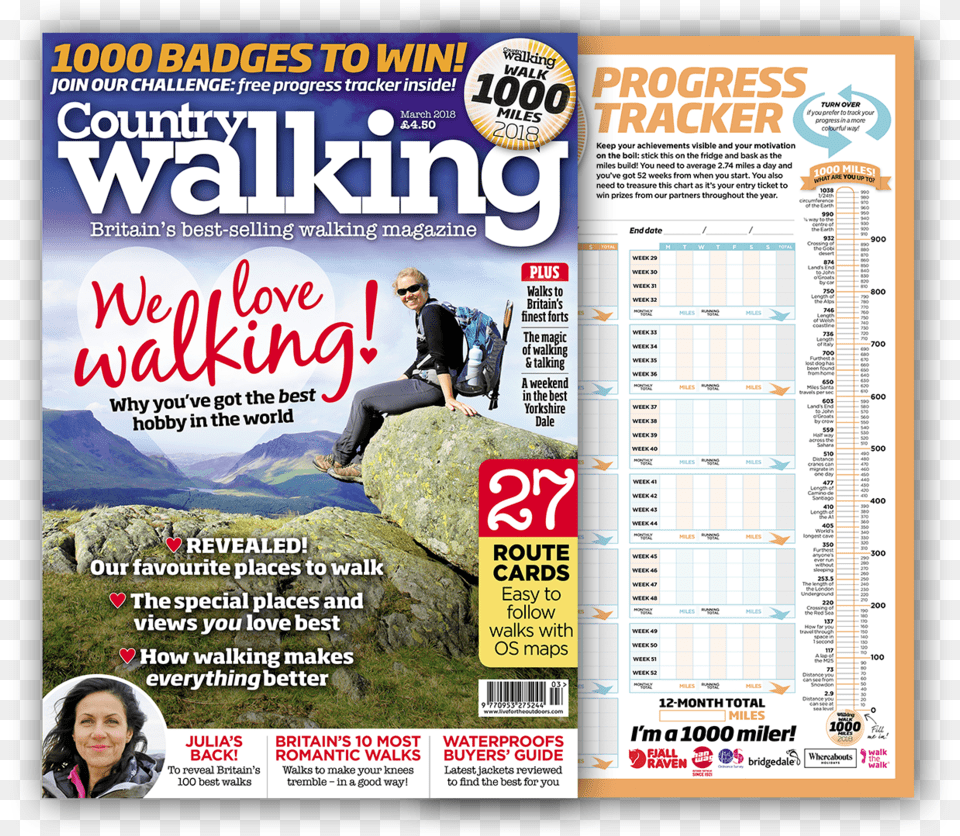 Woman Walking Away Country Walking Magazine 2018, Publication, Adult, Person, Female Free Png Download