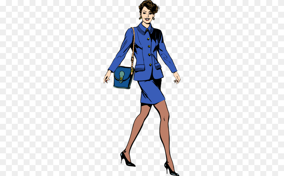 Woman Walking Clipart, Accessories, Long Sleeve, Handbag, Clothing Png