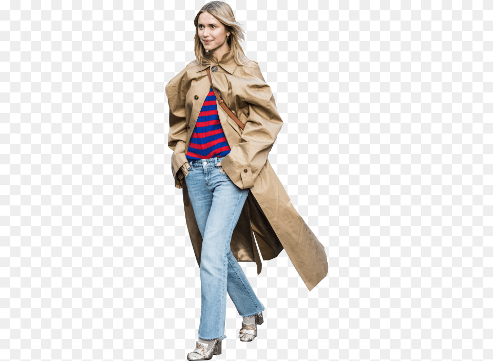 Woman Walking Cutout, Clothing, Coat, Overcoat, Adult Free Png