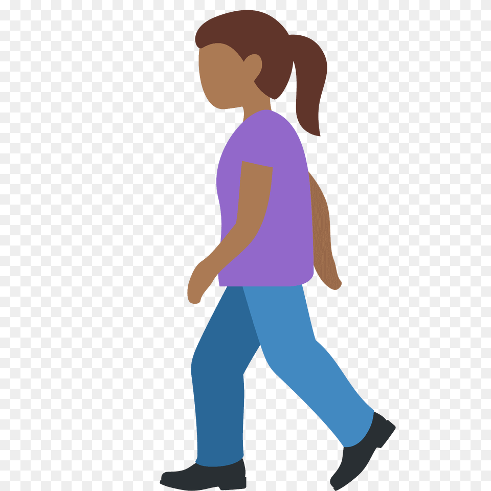 Woman Walking Emoji Clipart, Person, Pants, Clothing, Head Free Png