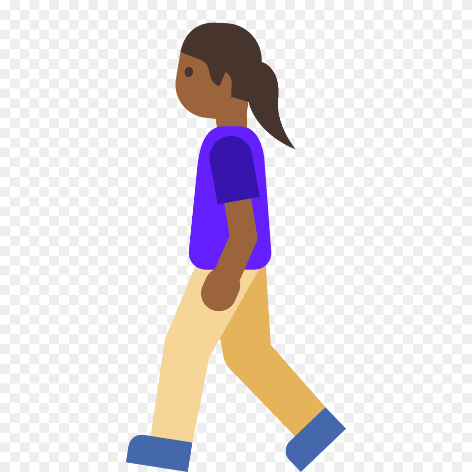 Woman Walking Emoji Clipart, Person, Clothing, Pants, Face Free Png Download