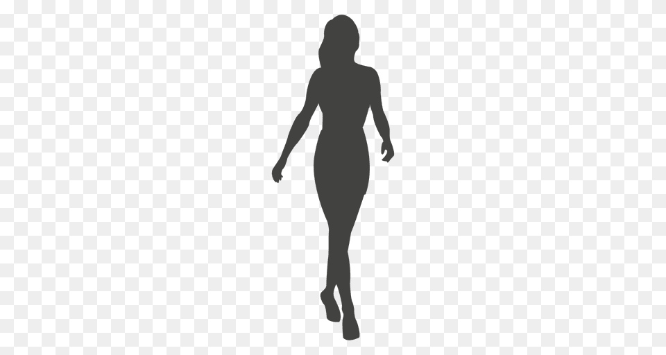 Woman Walking Fast Silhouette, Person, Green Png Image