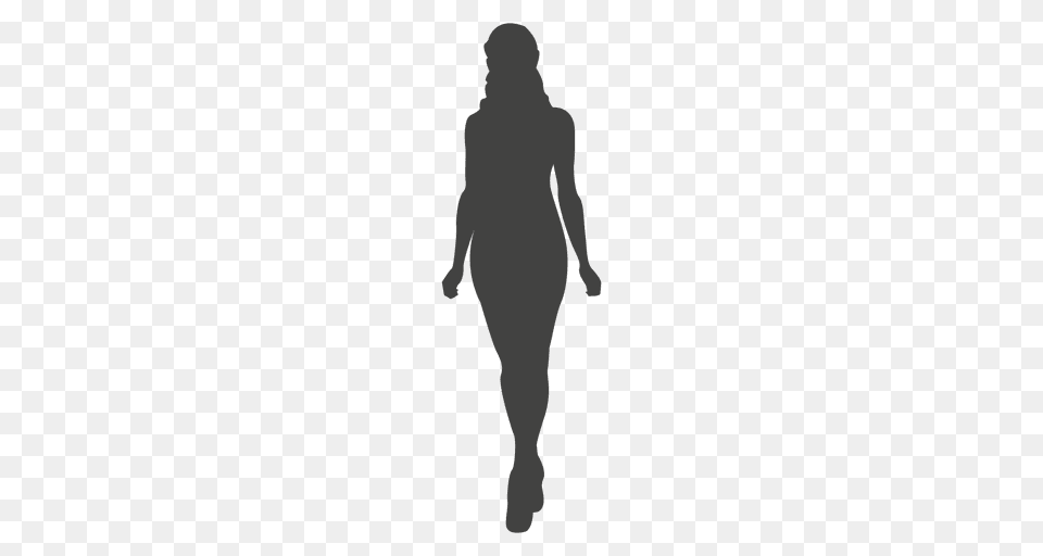 Woman Walking Front Silhouette, Person, Green Free Transparent Png