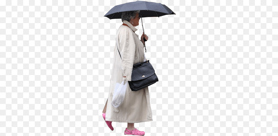 Woman Walking Old Lady With An Umbrella Person With Umbrella, Accessories, Purse, Bag, Clothing Free Png