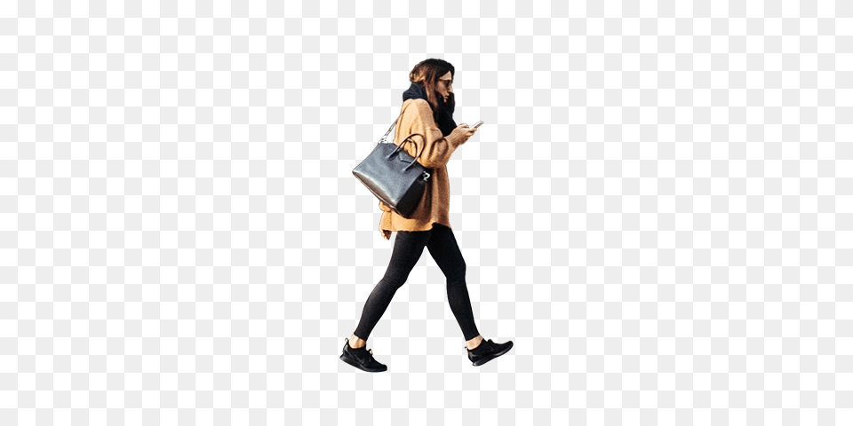 Woman Walking Smartphone Architecture People, Accessories, Bag, Handbag, Person Png Image
