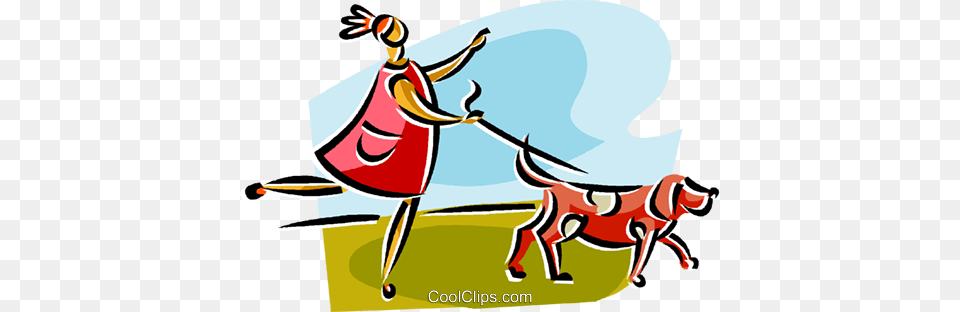 Woman Walking The Dog Royalty Free Vector Clip Art Illustration, Animal, Fish, Sea Life, Shark Png Image