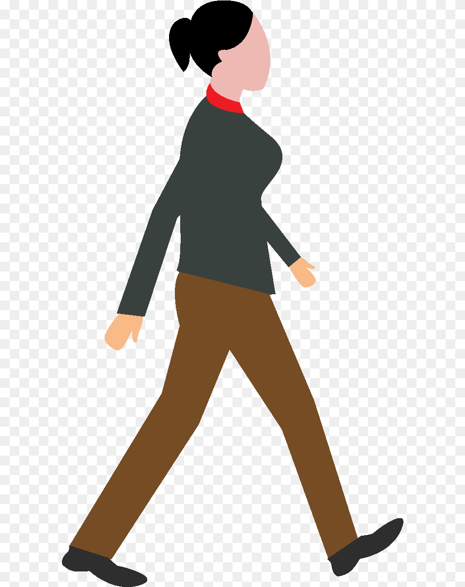 Woman Walking Vector Download Cartoon Woman Walking, Clothing, Long Sleeve, Pants, Sleeve Png