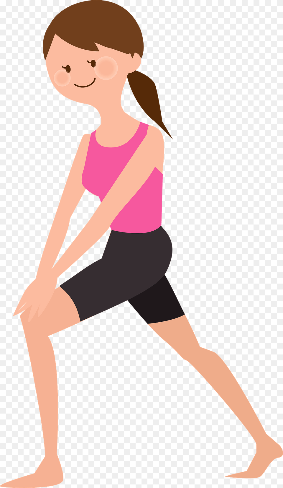 Woman Warming Up With Stretching Clipart, Person, Face, Head, Stretch Png Image