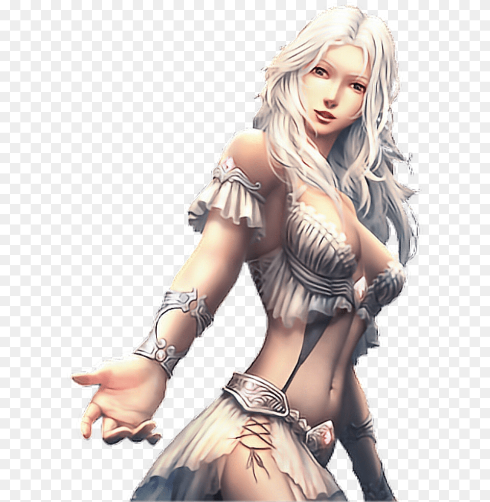 Woman Warrior Blonde Fantasy Female Mage White Hair, Adult, Publication, Person, Comics Free Transparent Png