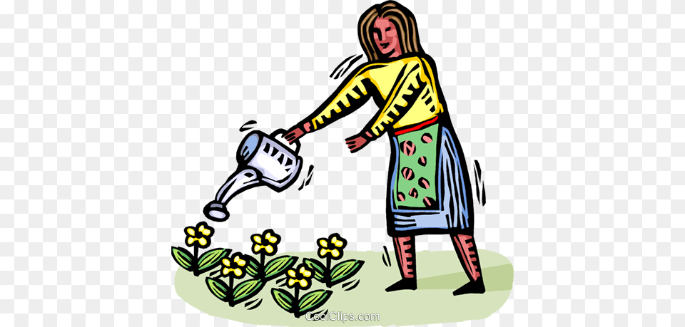 Woman Watering Plants Royalty Vector Clip Art Illustration, Adult, Female, Person, Graphics Free Transparent Png