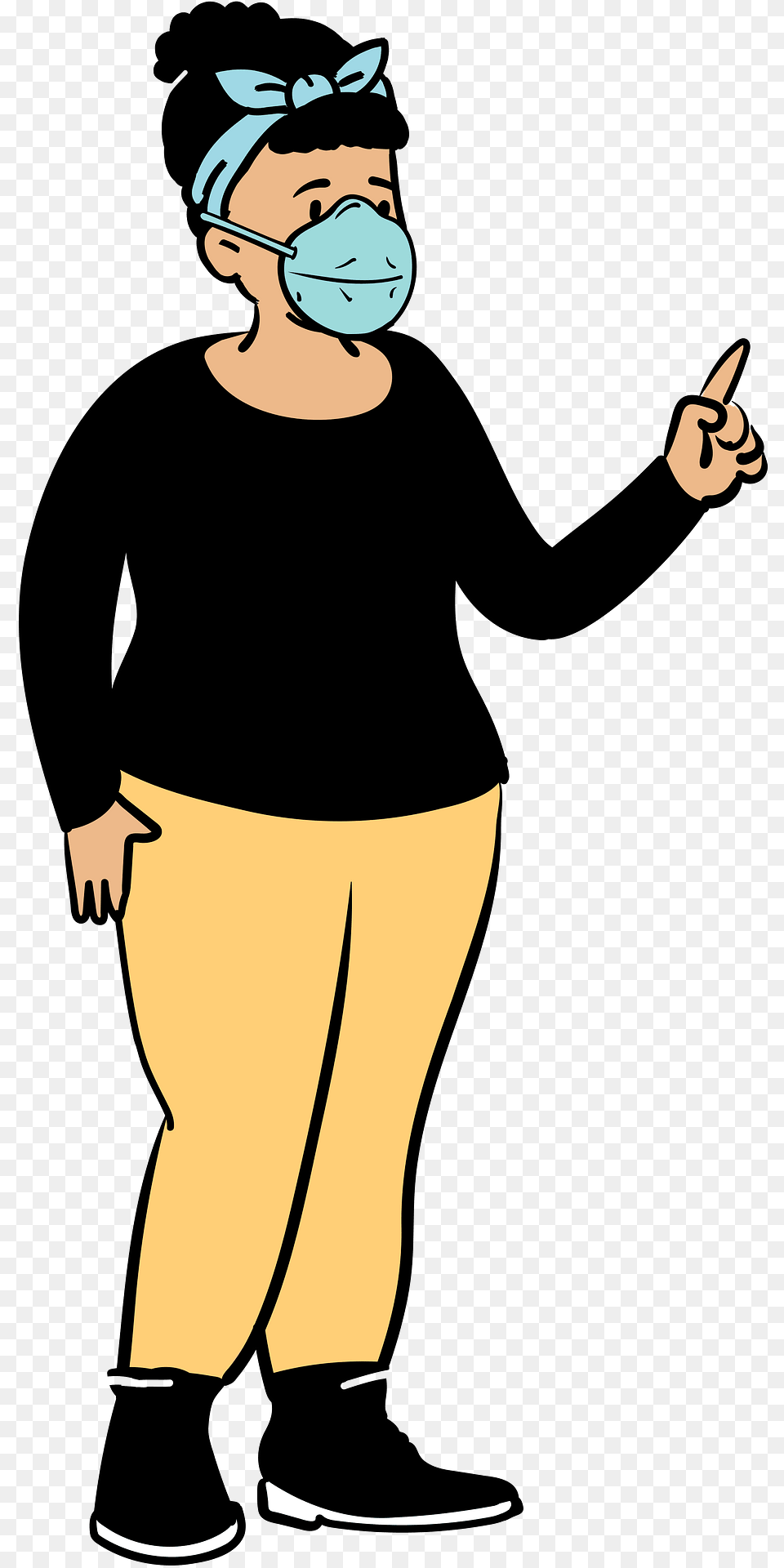 Woman Wearing Face Mask Clipart, Sleeve, Clothing, Long Sleeve, Person Free Transparent Png