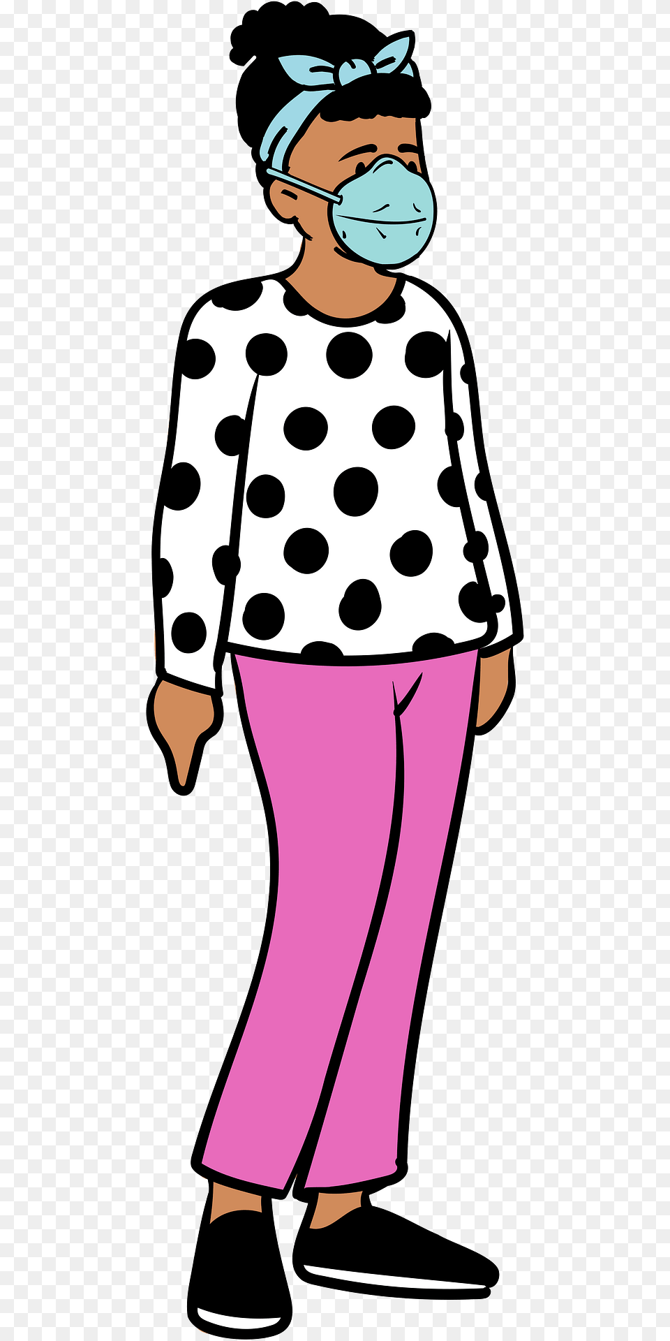 Woman Wearing Face Mask Clipart, Pattern, Child, Person, Girl Png