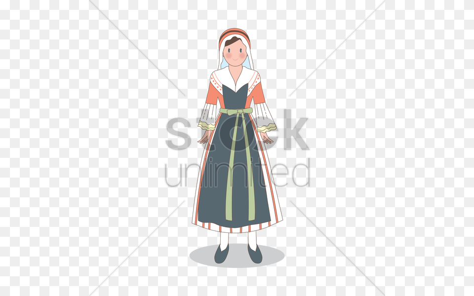 Woman Wearing France Traditional Dress Vector Image, Adult, Person, Female, Fashion Png