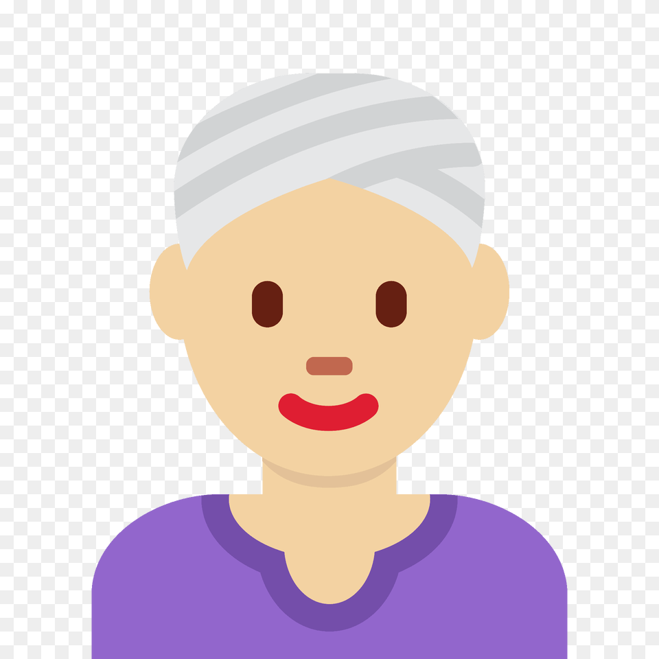 Woman Wearing Turban Emoji Clipart, Bathing Cap, Cap, Clothing, Hat Free Png Download