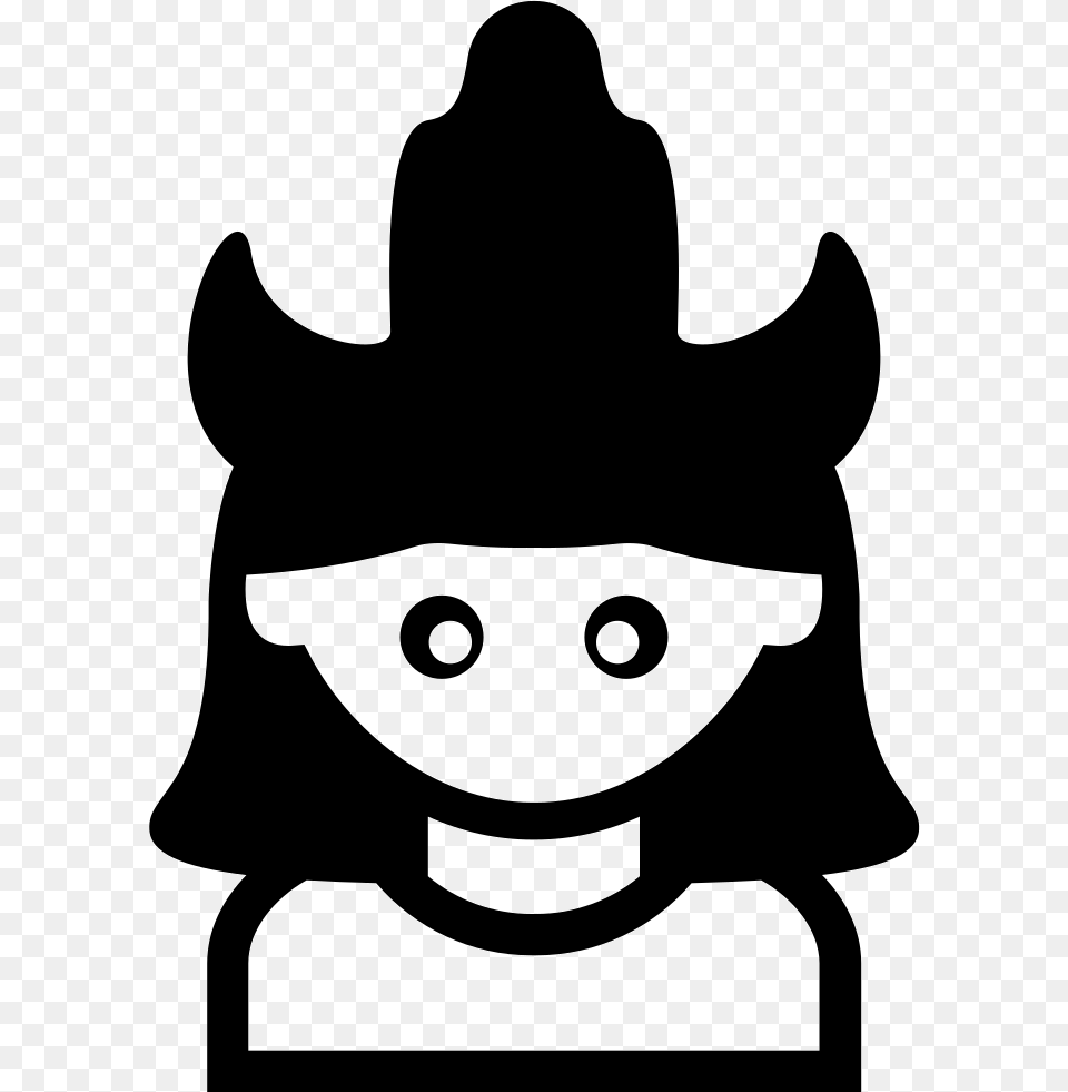Woman With A Hat With Two Horns Menina Preto, Clothing, Stencil, Silhouette, Animal Png