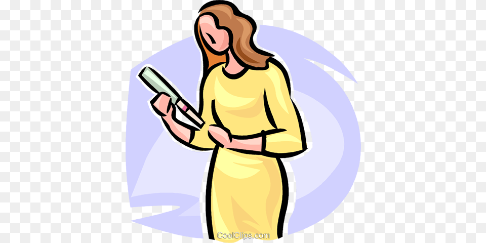 Woman With A Home Pregnancy Test Royalty Free Vector Clip Art, Clothing, Coat, Lab Coat, Adult Png Image