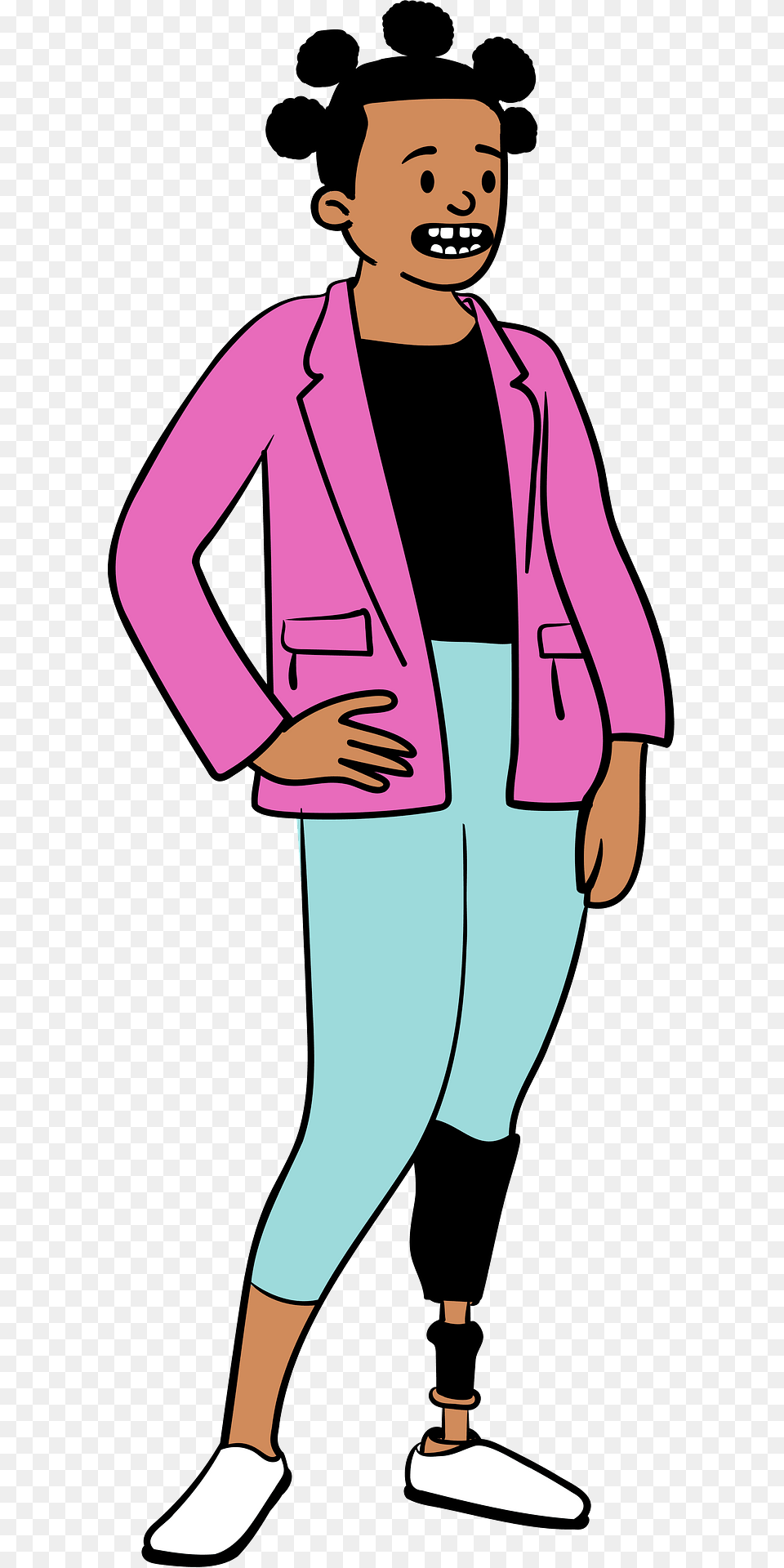 Woman With A Prosthetic Leg Clipart, Sleeve, Pants, Clothing, Coat Png