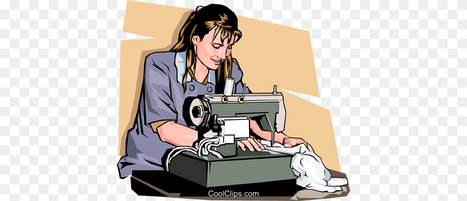 Woman With A Sewing Machine Royalty Vector Clip Health And Safety Sewing, Adult, Female, Person, Face Free Transparent Png