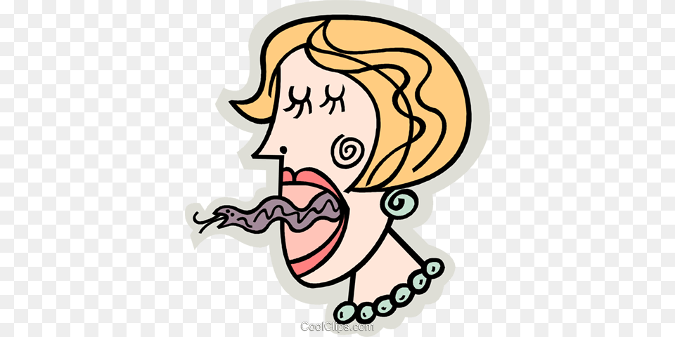 Woman With A Snake For A Tongue Royalty Free Vector Clip Art, Face, Head, Person, Baby Png Image