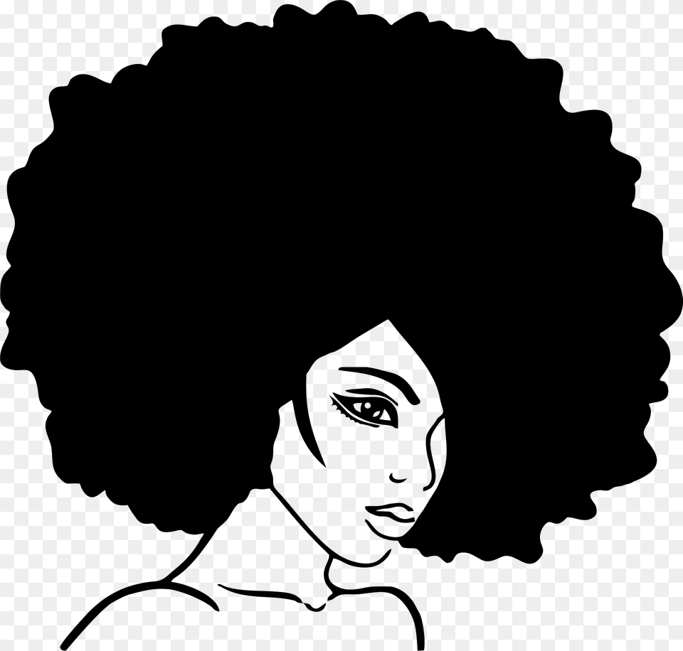 Woman With Afro Hairstyle Clipart, Face, Head, Person, Photography Png Image