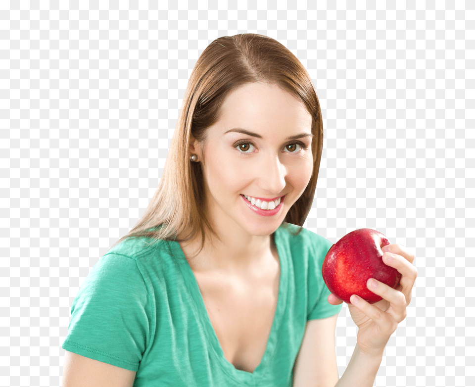 Woman With Apple Image, Fruit, Produce, Plant, Food Free Transparent Png