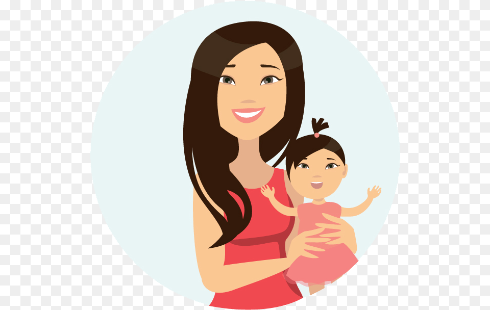 Woman With Baby Cartoon, Face, Head, People, Person Free Png Download
