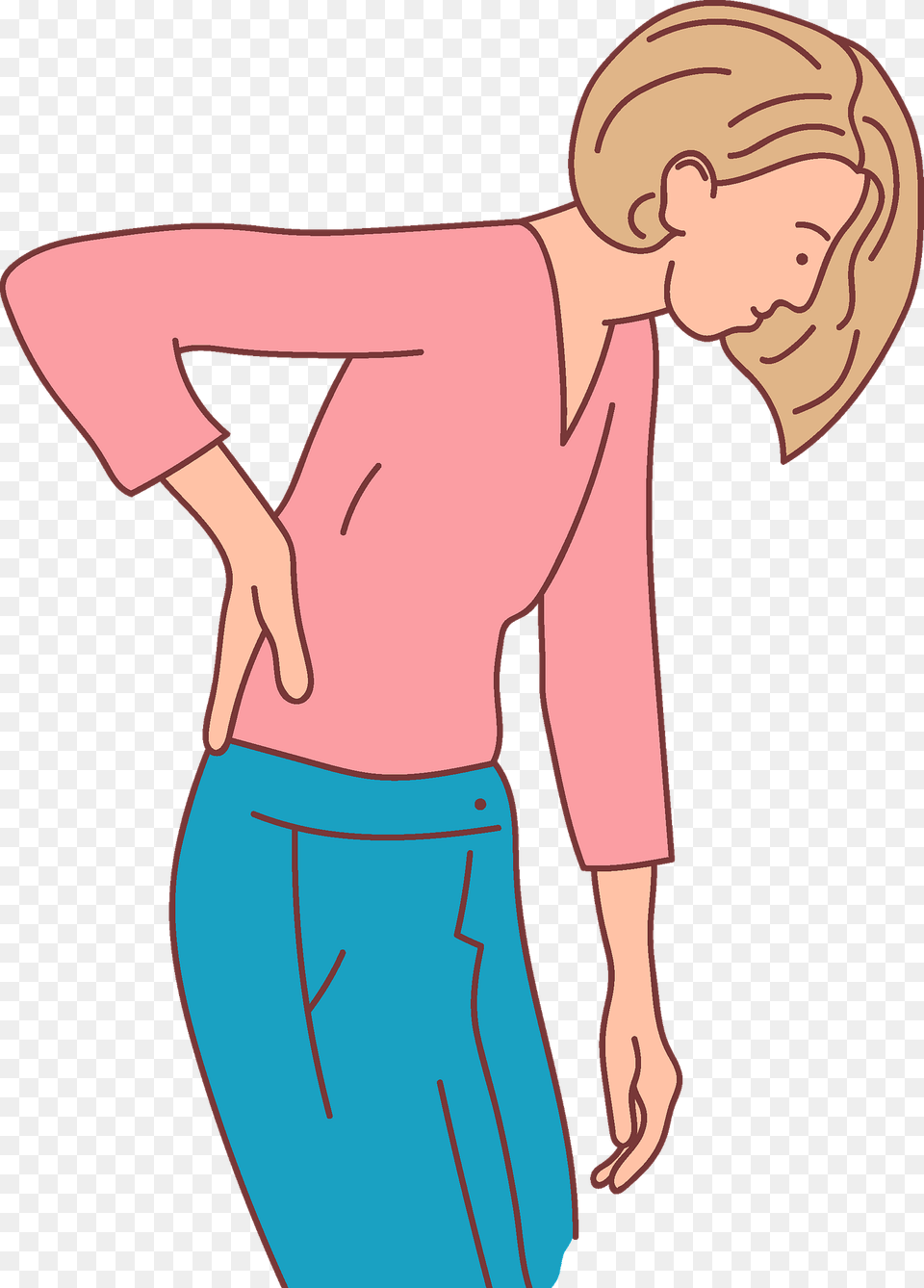 Woman With Back Pain Clipart, Blouse, Clothing, Adult, Person Free Transparent Png