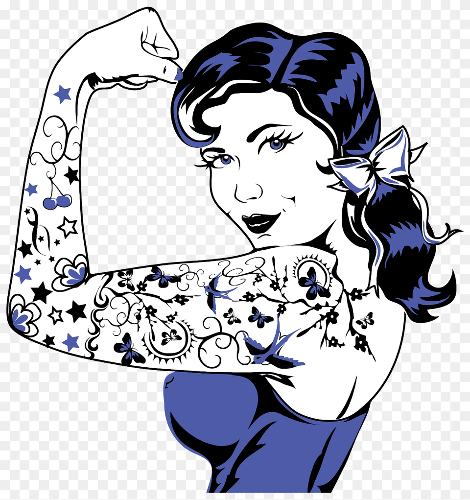 Woman With Decorative Tattoos Clipart, Art, Face, Graphics, Head Free Png