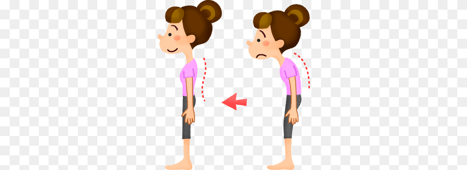 Woman With Good And Bad Posture Clipart Illustrations, Adult, Female, Person, Face Png Image