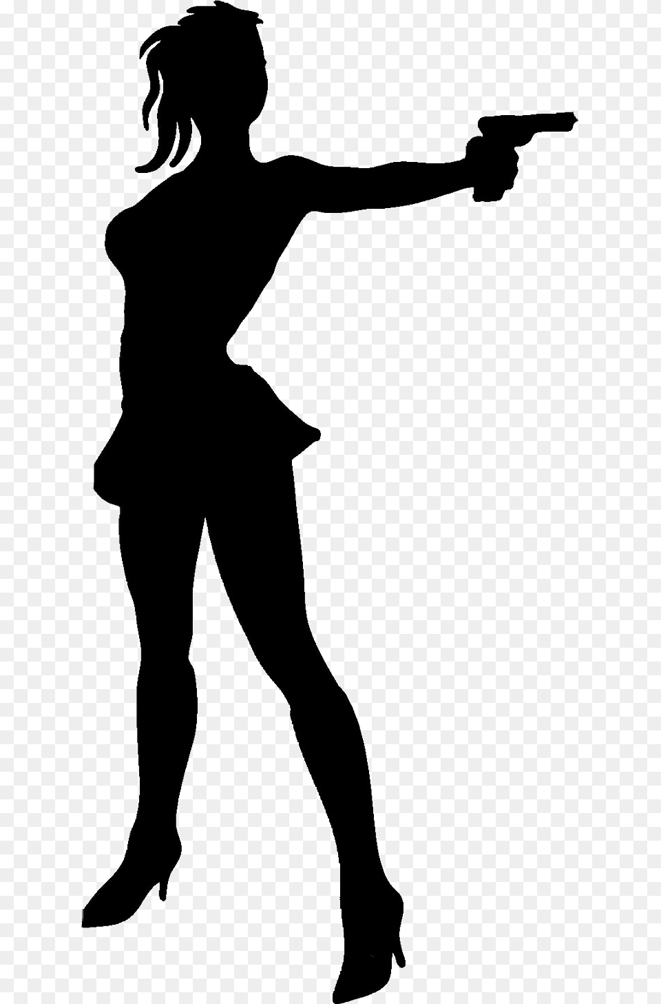 Woman With Gun Silhouette, Dancing, Leisure Activities, Person Free Png Download