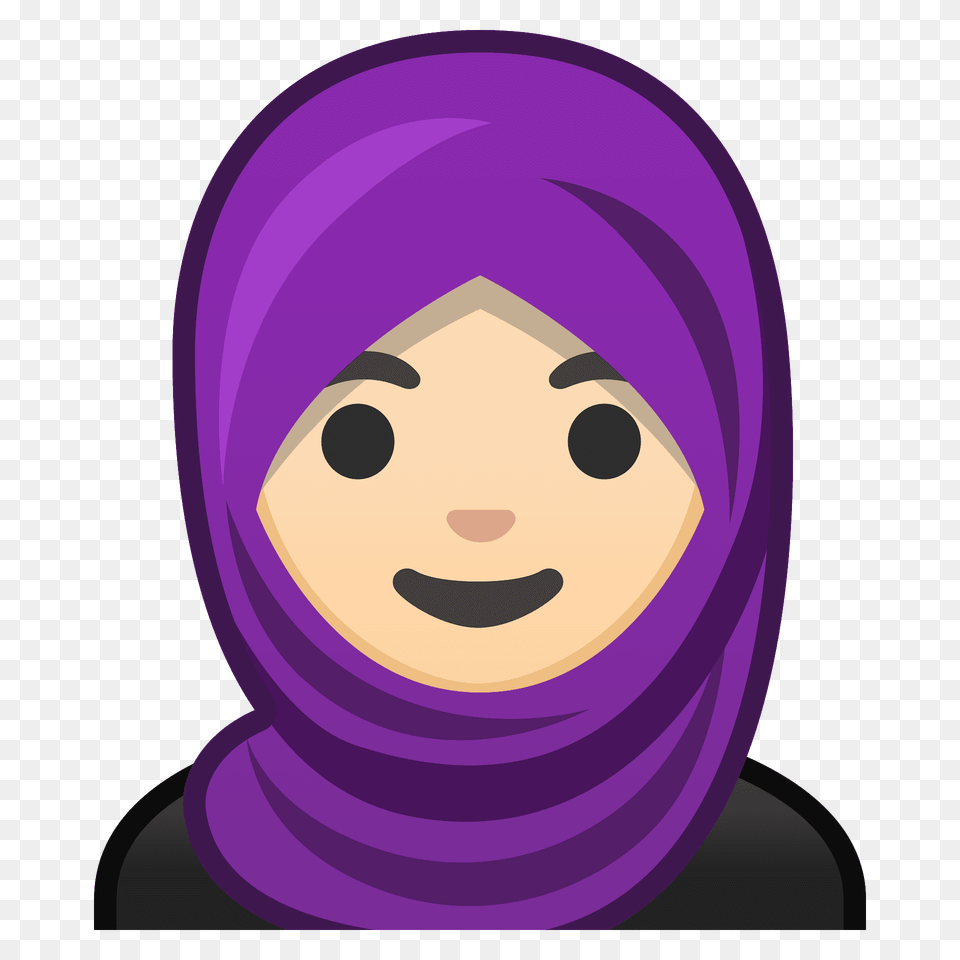 Woman With Headscarf Emoji Clipart, Purple, Clothing, Hood, Baby Free Transparent Png