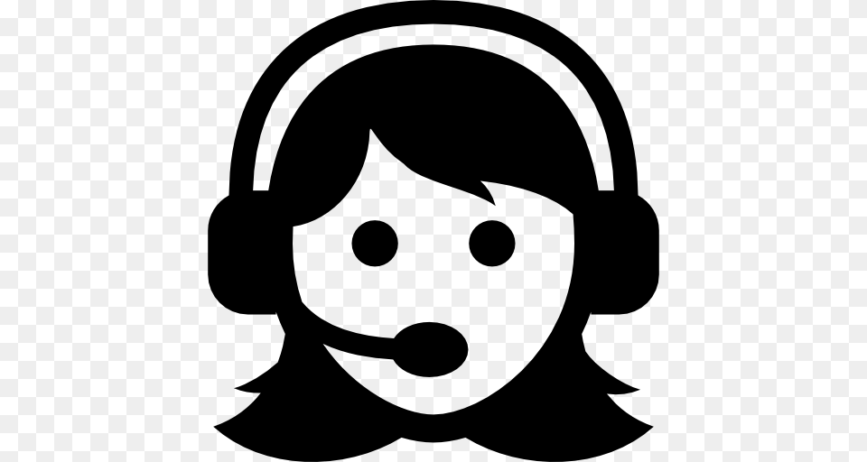 Woman With Headset, Stencil, Electronics, Baby, Person Png Image