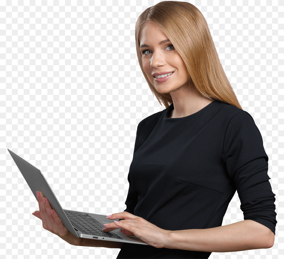 Woman With Laptop, Adult, Person, Pc, Female Png Image