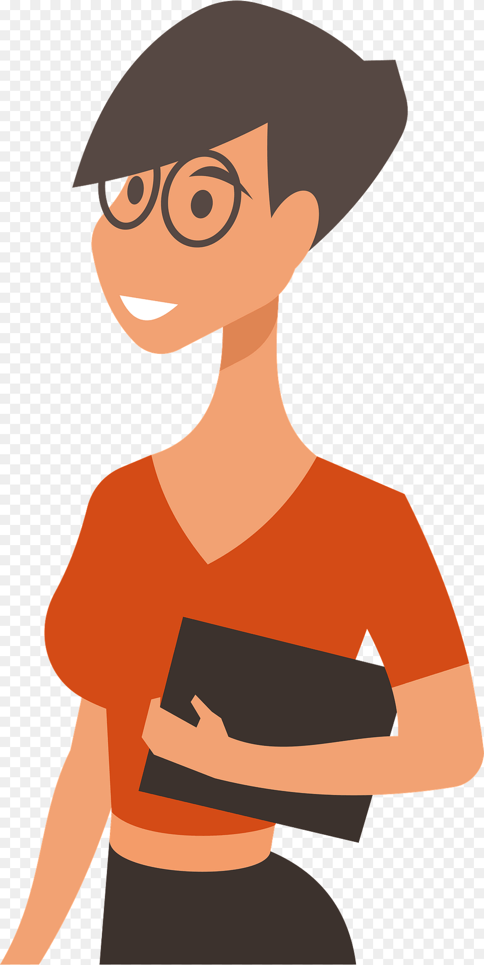 Woman With Laptop Clipart, T-shirt, Clothing, Adult, Person Png