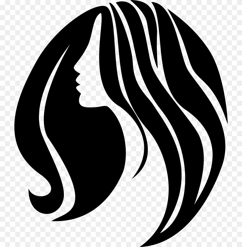 Woman With Long Hair Long Hair Icon, Stencil, Animal, Fish, Sea Life Free Png