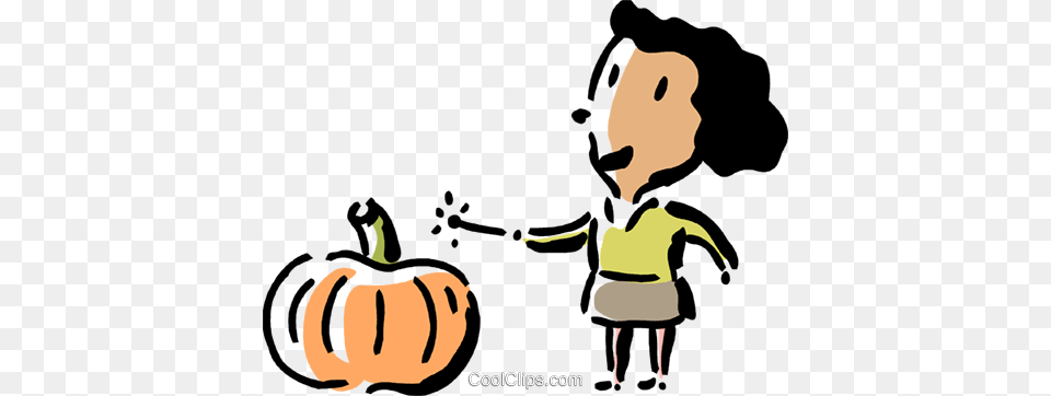 Woman With Magic Wand And Pumpkin Royalty Vector Clip Art, Food, Plant, Produce, Vegetable Png