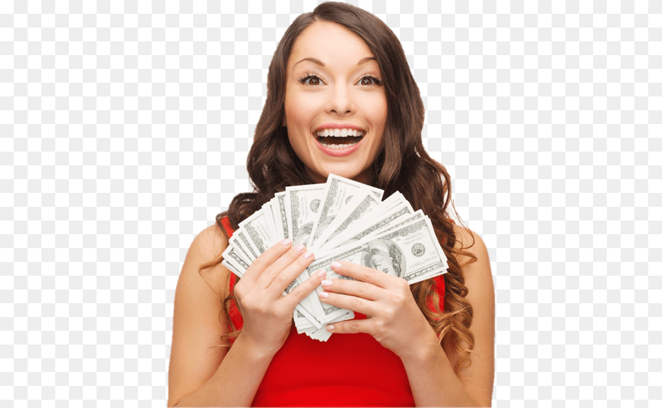 Woman With Money, Adult, Person, Female, Head Png Image