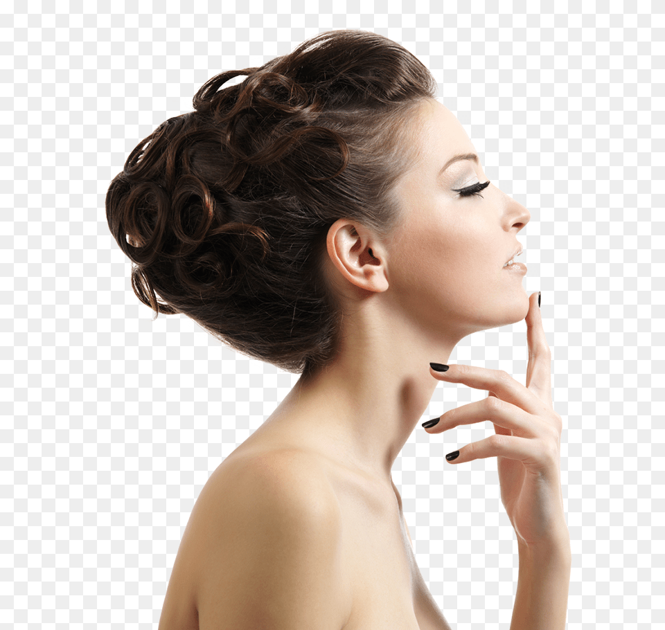Woman With Nicely Manicured Hands And Full Lashes Female Face Profile, Adult, Portrait, Photography, Person Free Png Download