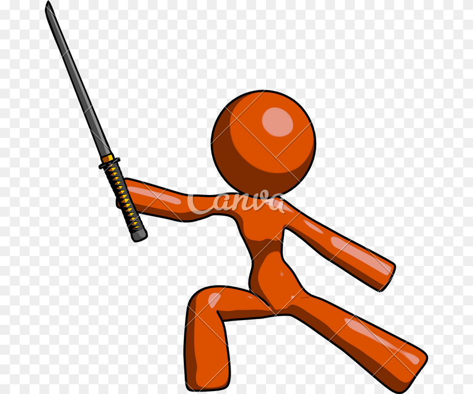 Woman With Ninja Sword Katana, Bow, Weapon Png Image