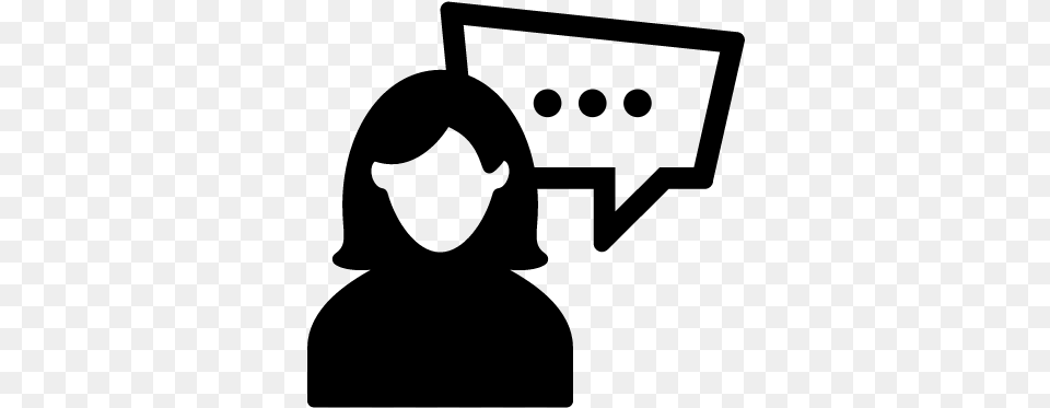 Woman With Speech Bubble Vector Woman Talking Icon, Gray Free Png