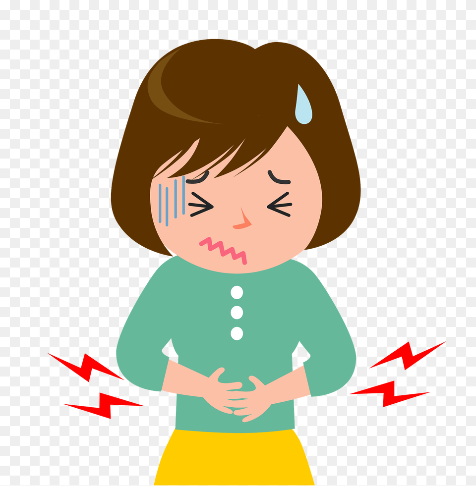 Woman With Stomachache Clipart, Person, Face, Head Png Image