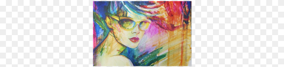 Woman With Sunglasses Painting Portrait Sunglass, Art, Modern Art, Accessories, Glasses Free Png Download