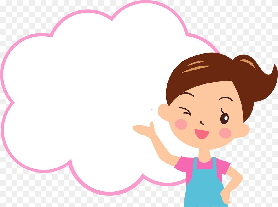 Woman With Thought Balloon Clipart, Baby, Person, Face, Head Png