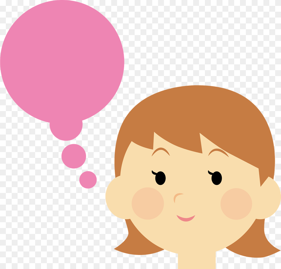 Woman With Thought Bubble Clipart, Balloon, Baby, Person, Face Png