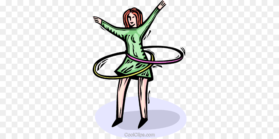 Woman With Two Hula Hoops Royalty Vector Clip Art, Hoop, Toy, Person, Face Png Image