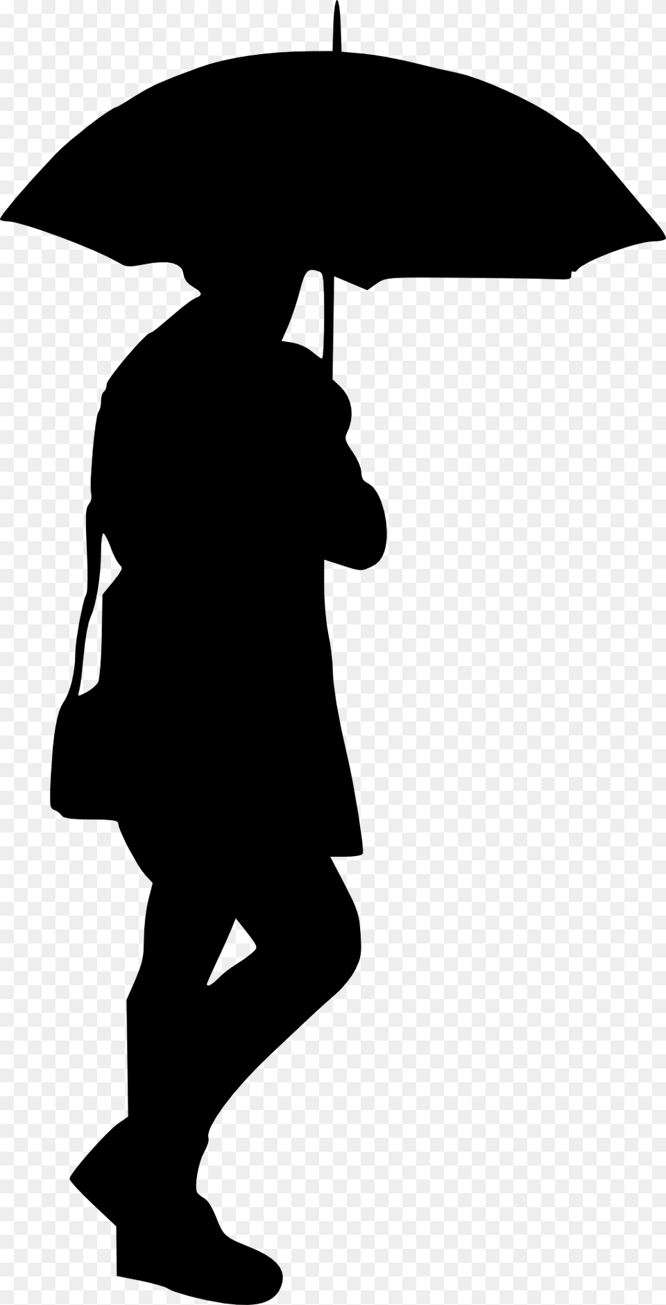 Woman With Umbrella Silhouette Silhouette Person With Umbrella, Canopy, Adult, Male, Man Png Image